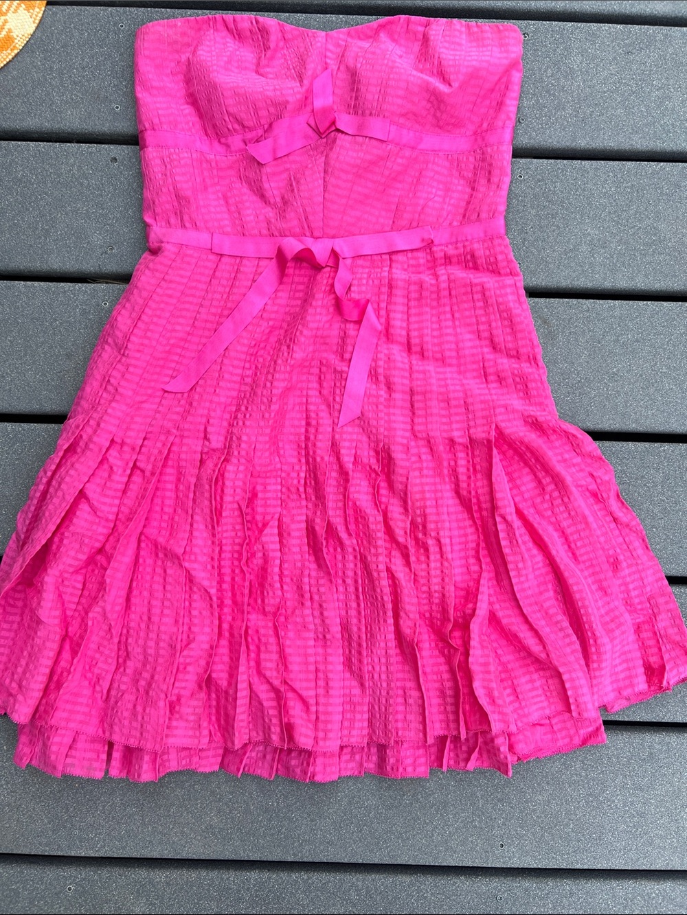 Marc by Marc Jacobs Bright Pink Pleated Strapless Dress - Picture 4 of 5